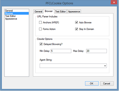 PFCLCookie Options Form