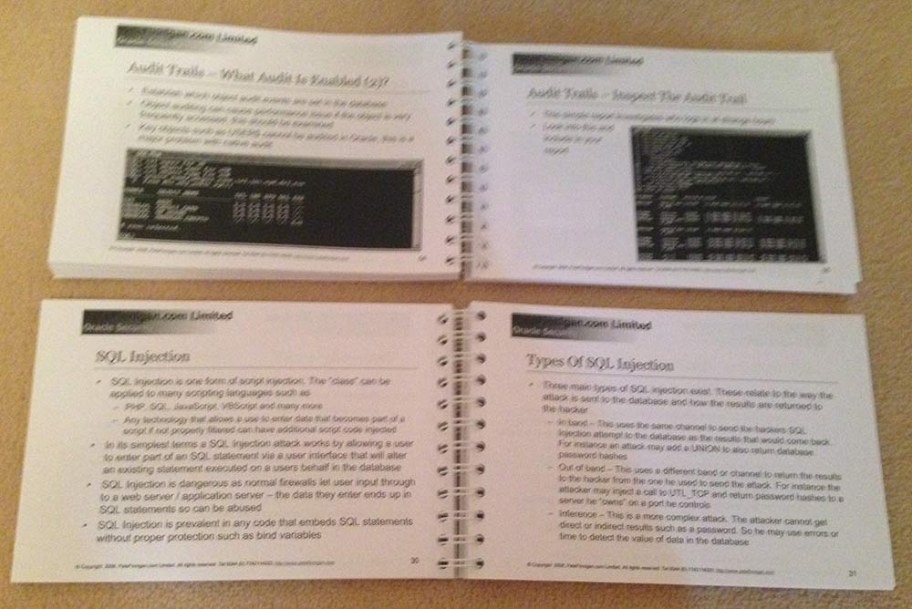 How to Perform a Security Audit Class notes - Two books